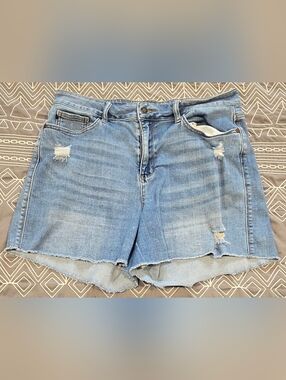 Judy Blue High Waisted Distressed Cut Off Denim Shorts Size 1XL